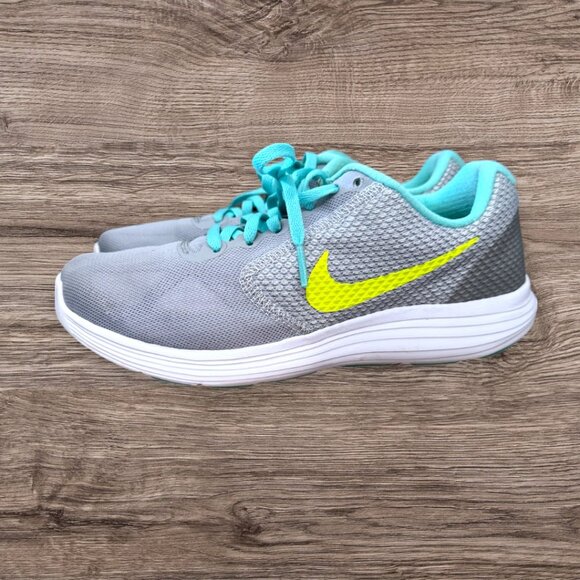 NIKE Revolution 3 Gray Aqua Running Athletic Sneaker Shoes Women's Size 7 - Picture 5 of 12